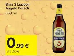 Carrefour Birra 3 Luppoli Angelo Poretti offerta