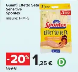 Carrefour Guanti Effetto Seta Sensitive Spontex offerta