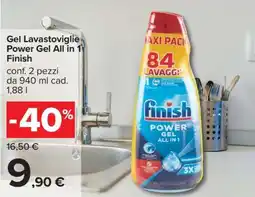 Carrefour Gel Lavastoviglie Power Gel All in 1 Finish offerta