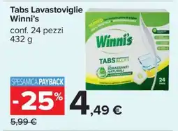 Carrefour Tabs Lavastoviglie Winni’s offerta