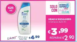 Acqua & Sapone HEAD & SHOULDERS shampoo 625 ml offerta