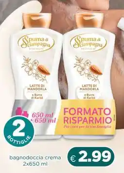 Acqua & Sapone Spuma di Sciampagna Benessere Latte di Mandorla offerta