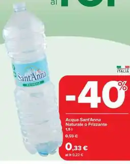 Carrefour Acqua Sant'Anna Naturale o Frizzante offerta