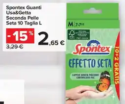 Carrefour Spontex Guanti Usa&Getta Seconda Pelle Seta 10 Taglia L offerta