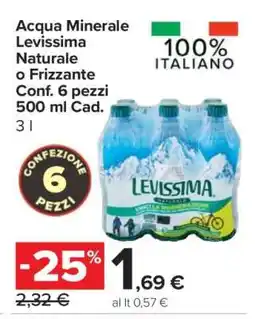 Carrefour Acqua Minerale Levissima Naturale o Frizzante offerta