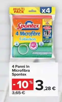 Carrefour 4 Panni In Microfibra Spontex offerta