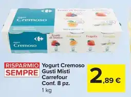 Carrefour Yogurt Cremoso Gusti Misti Carrefour Conf. 8 pz offerta