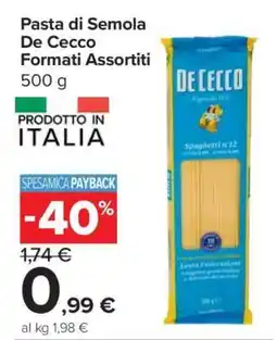 Carrefour Pasta di Semola De Cecco Formati Assortiti offerta