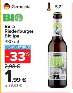 Carrefour Birra Riedenburger Bio Ipa offerta