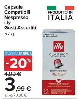 Carrefour Capsule Compatibili Nespresso illy Gusti Assortiti offerta