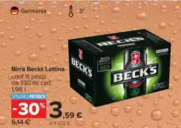 Carrefour Birra Becks Lattina offerta