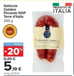Carrefour Salsiccia Calabra Piccante DOP Terre d’Italia offerta