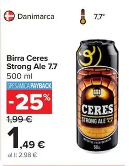 Carrefour Birra Ceres Strong Ale 7.7 offerta