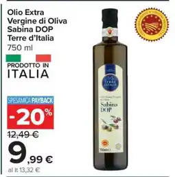 Carrefour Olio Extra Vergine di Oliva Sabina DOP Terre d’Italia offerta