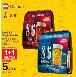 Carrefour Birra 8.6 Original o Red offerta