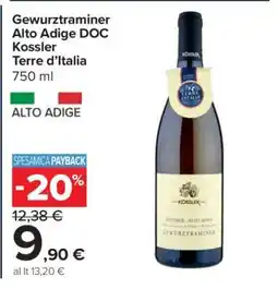 Carrefour Gewurztraminer Alto Adige DOC Kossler Terre d’Italia offerta
