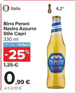 Carrefour Birra Peroni Nastro Azzurro Stile Capri offerta