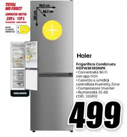 MediaWorld Haier Frigorifero Combinato HDPW3618DNPK offerta