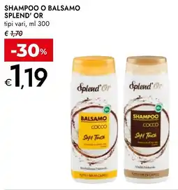 Bennet Splend'or shampoo o balsamo vari tipi offerta