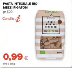 Tigre Consilia pasta integrale bio mezzi rigatoni offerta