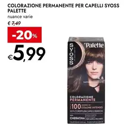 Bennet Syoss palette colorazione permanente per capelli nuance varie offerta