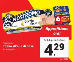 Lidl Nostromo Tonno all'olio di oliva offerta