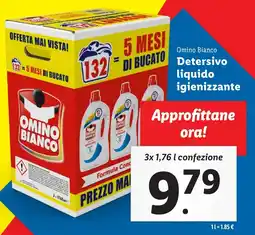 Lidl Omino Bianco Detersivo liquido igienizzante offerta