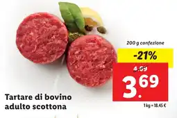 Lidl Tartare di bovino adulto scottona offerta