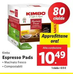 Lidl Kimbo Espresso Pads offerta