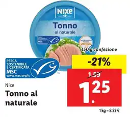 Lidl Nixe Tonno al naturale offerta