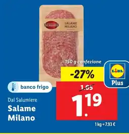 Lidl Dal Salumiere Salame Milano offerta