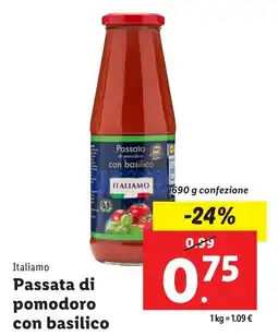 Lidl Italiamo Passata di pomodoro con basilico offerta