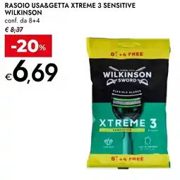 Bennet Wilkinson rasoio usa&getta xtreme 3 sensitive conf. da 8+4 offerta