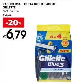 Bennet Gillette rasoio usa e getta blue3 smooth conf. da 8+4 offerta