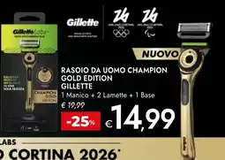 Bennet Gillette rasoio da uomo champion gold edition offerta