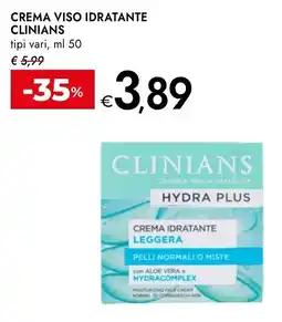 Bennet Clinians crema viso idratante tipi vari, offerta
