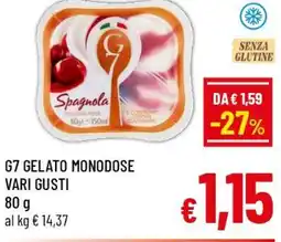 A&O G7 gelato monodose vari gusti offerta