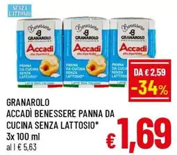 A&O Granarolo accadì benessere panna da cucina senza lattosio offerta
