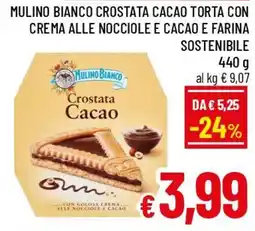 A&O Mulino bianco crostata cacao torta con crema alle nocciole e cacao e farina sostenibile offerta
