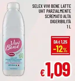 A&O Selex vivi bene latte uht parzialmente scremato alta digeribilità offerta