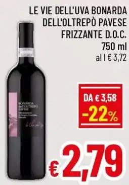 A&O Le vie dell'uva bonarda dell'oltrepò pavese frizzante D.O.C. offerta