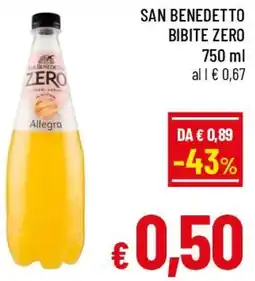 A&O San benedetto bibite zero offerta