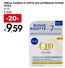 Bennet Nivea crema giorno o notte q10 antirughe power offerta