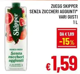 A&O Zuegg skipper senza zuccheri aggiunti vari gusti offerta
