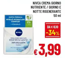 A&O Nivea crema giorno nutriente / giorno e notte rigenerante offerta