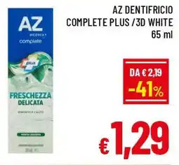 A&O Az dentifricio complete plus/3D white offerta