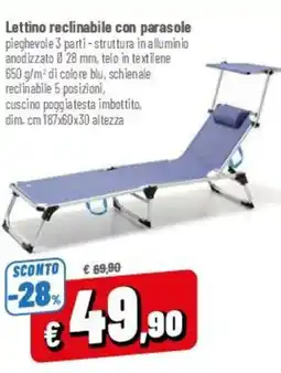 A&O Lettino reclinabile con parasole offerta