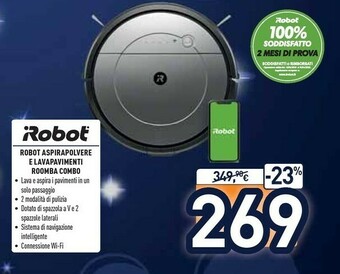 Unieuro Robot aspirapolvere e lavapavimenti roomba combo offerta