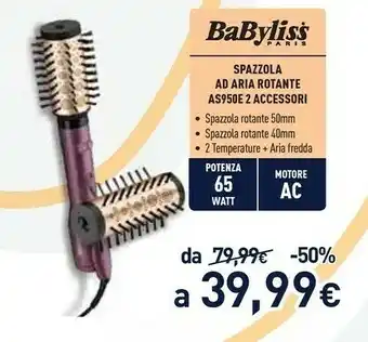 Unieuro Spazzola ad aria rotante as950e 2 accessori offerta
