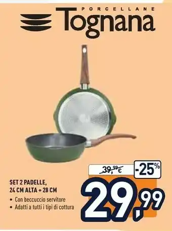 Set 2 padelle c/becchi 24/28 cm
